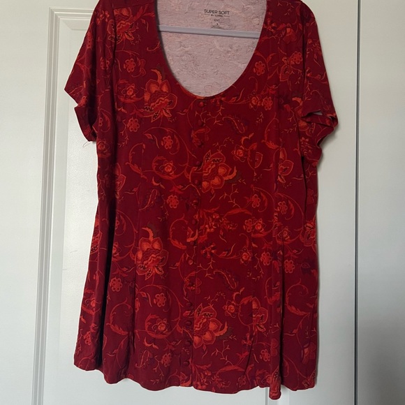 Torrid Super Soft Button Front Seamed Top - Picture 2 of 2